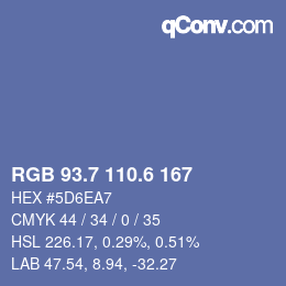 カラーコード: RGB 93.7 110.6 167 | qconv.com