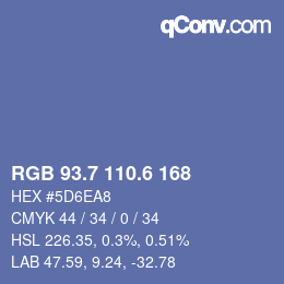 カラーコード: RGB 93.7 110.6 168 | qconv.com