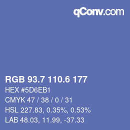 カラーコード: RGB 93.7 110.6 177 | qconv.com