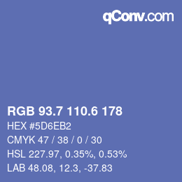 カラーコード: RGB 93.7 110.6 178 | qconv.com