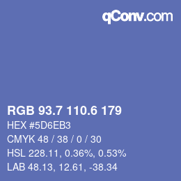 カラーコード: RGB 93.7 110.6 179 | qconv.com