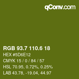カラーコード: RGB 93.7 110.6 18 | qconv.com