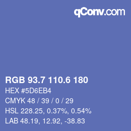 カラーコード: RGB 93.7 110.6 180 | qconv.com