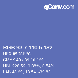 カラーコード: RGB 93.7 110.6 182 | qconv.com
