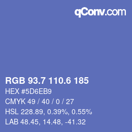 カラーコード: RGB 93.7 110.6 185 | qconv.com