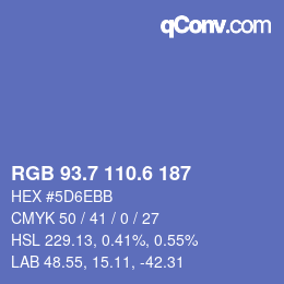 カラーコード: RGB 93.7 110.6 187 | qconv.com