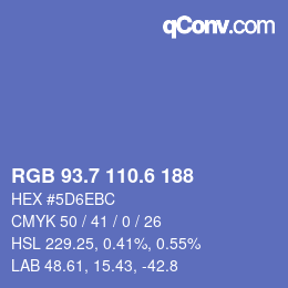 カラーコード: RGB 93.7 110.6 188 | qconv.com