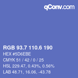 カラーコード: RGB 93.7 110.6 190 | qconv.com