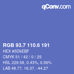 カラーコード: RGB 93.7 110.6 191 | qconv.com