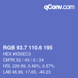 カラーコード: RGB 93.7 110.6 195 | qconv.com