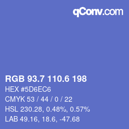 カラーコード: RGB 93.7 110.6 198 | qconv.com