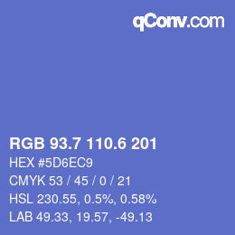 カラーコード: RGB 93.7 110.6 201 | qconv.com