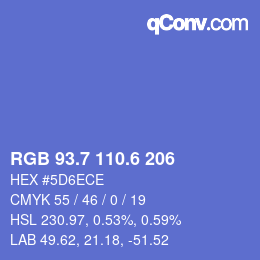 カラーコード: RGB 93.7 110.6 206 | qconv.com