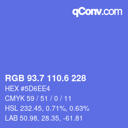 カラーコード: RGB 93.7 110.6 228 | qconv.com