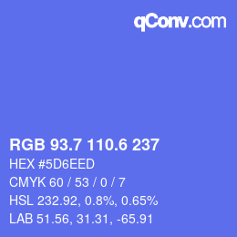 カラーコード: RGB 93.7 110.6 237 | qconv.com