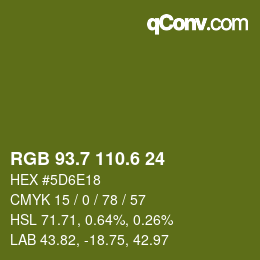 カラーコード: RGB 93.7 110.6 24 | qconv.com