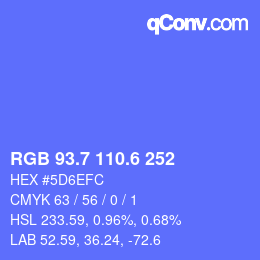 カラーコード: RGB 93.7 110.6 252 | qconv.com