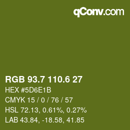 カラーコード: RGB 93.7 110.6 27 | qconv.com