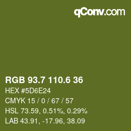 カラーコード: RGB 93.7 110.6 36 | qconv.com