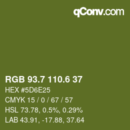 カラーコード: RGB 93.7 110.6 37 | qconv.com