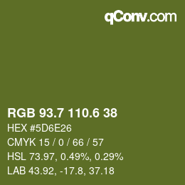 カラーコード: RGB 93.7 110.6 38 | qconv.com