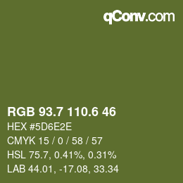 カラーコード: RGB 93.7 110.6 46 | qconv.com