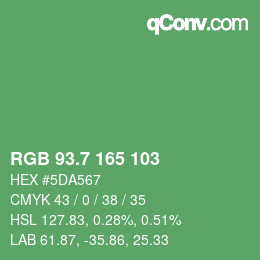 カラーコード: RGB 93.7 165 103 | qconv.com