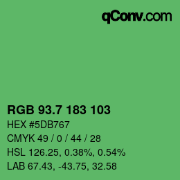 カラーコード: RGB 93.7 183 103 | qconv.com