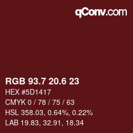 カラーコード: RGB 93.7 20.6 23 | qconv.com
