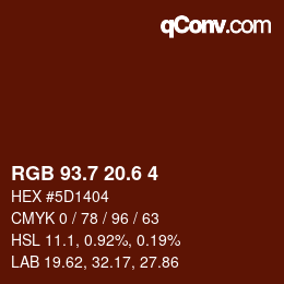 カラーコード: RGB 93.7 20.6 4 | qconv.com