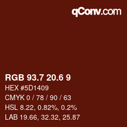 カラーコード: RGB 93.7 20.6 9 | qconv.com