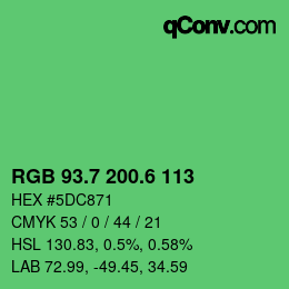 カラーコード: RGB 93.7 200.6 113 | qconv.com