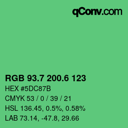 カラーコード: RGB 93.7 200.6 123 | qconv.com