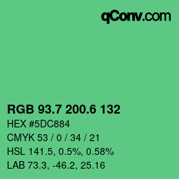 カラーコード: RGB 93.7 200.6 132 | qconv.com