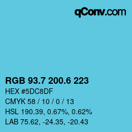 カラーコード: RGB 93.7 200.6 223 | qconv.com