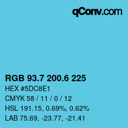 カラーコード: RGB 93.7 200.6 225 | qconv.com