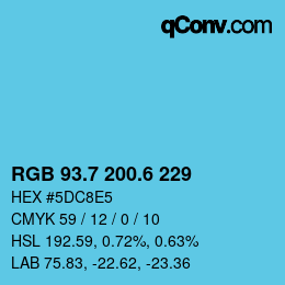 カラーコード: RGB 93.7 200.6 229 | qconv.com