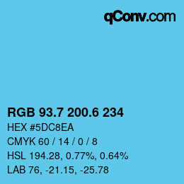 カラーコード: RGB 93.7 200.6 234 | qconv.com
