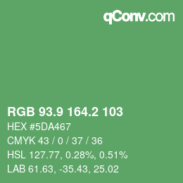 カラーコード: RGB 93.9 164.2 103 | qconv.com