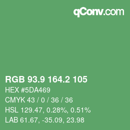 カラーコード: RGB 93.9 164.2 105 | qconv.com