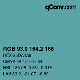 Color code: RGB 93.9 164.2 168 | qconv.com
