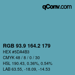 Color code: RGB 93.9 164.2 179 | qconv.com