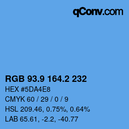 カラーコード: RGB 93.9 164.2 232 | qconv.com