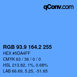 Color code: RGB 93.9 164.2 255 | qconv.com