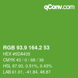 カラーコード: RGB 93.9 164.2 53 | qconv.com