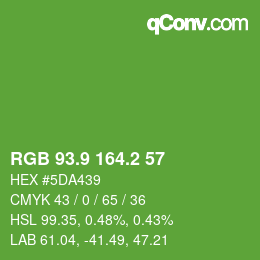 カラーコード: RGB 93.9 164.2 57 | qconv.com