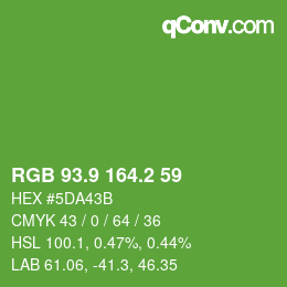 カラーコード: RGB 93.9 164.2 59 | qconv.com