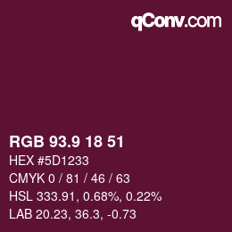 カラーコード: RGB 93.9 18 51 | qconv.com