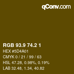 Color code: RGB 93.9 74.2 1 | qconv.com