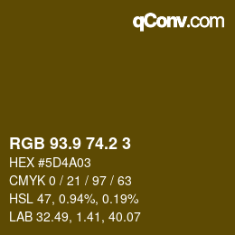 Color code: RGB 93.9 74.2 3 | qconv.com